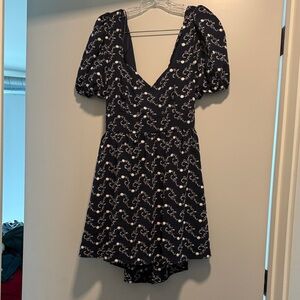 Chic Navy Floral Mini Dress